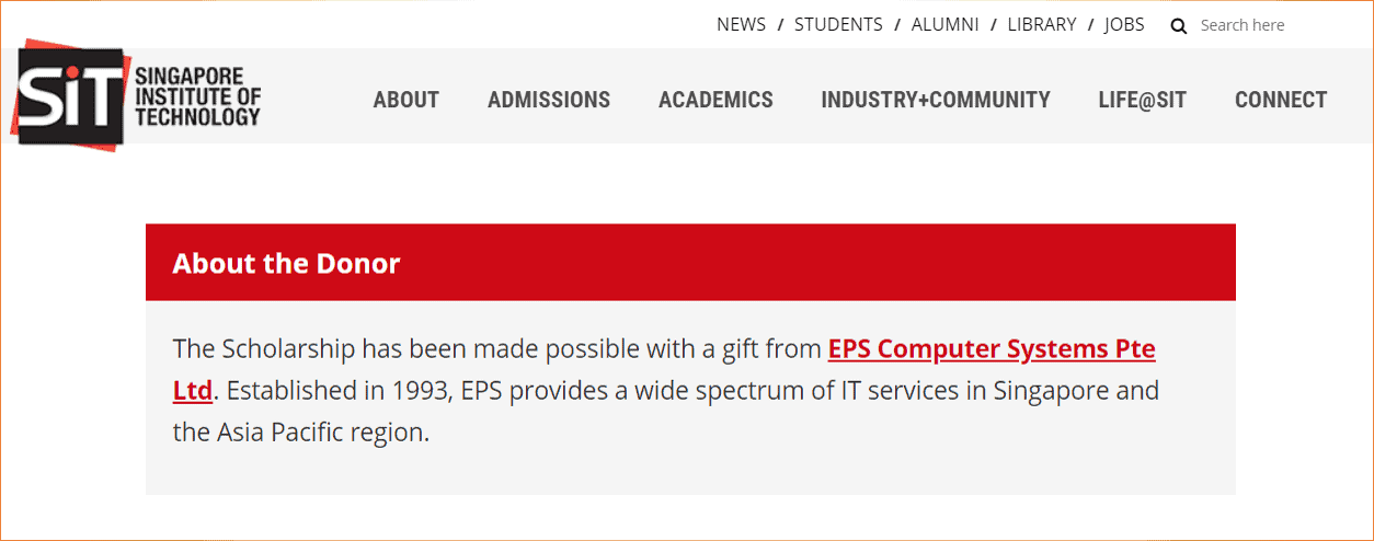 EPS Computer Systems Scholarship @ SIT for Academic Year 2020/2021 ...