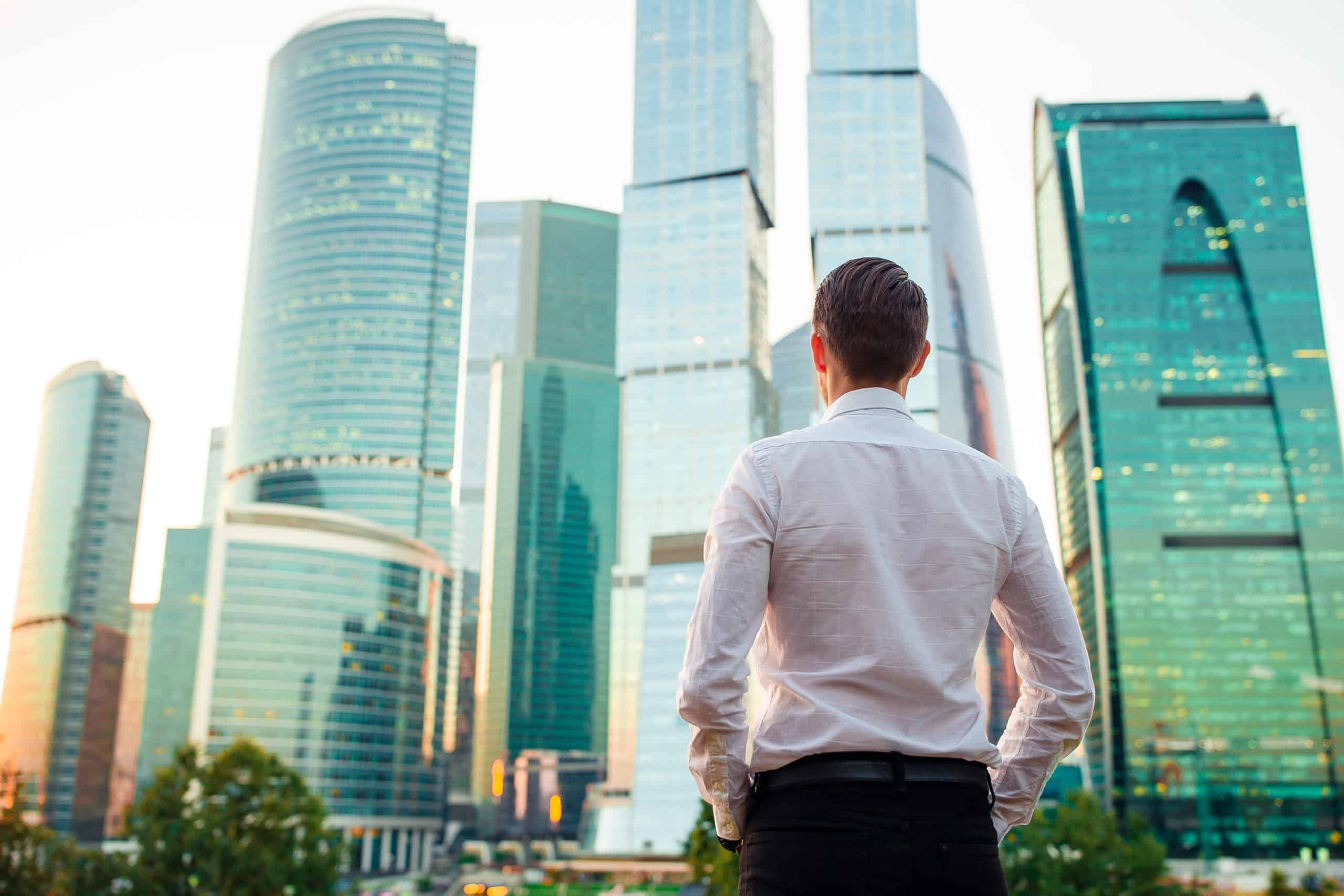 Man looking at the skyscraper | EPS Recruitment Agency Singapore