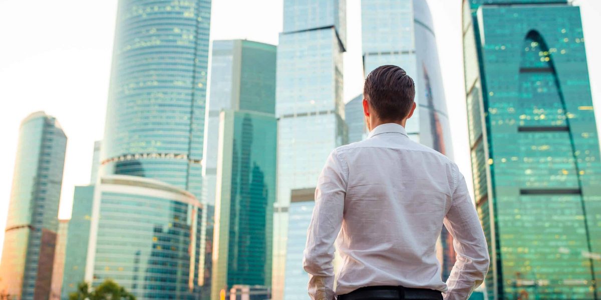 Man looking at the skyscraper | EPS Recruitment Agency Singapore